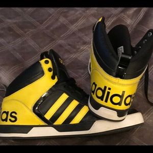 Adidas Neo Raleigh Yellow and Black Mid tops sz 10
